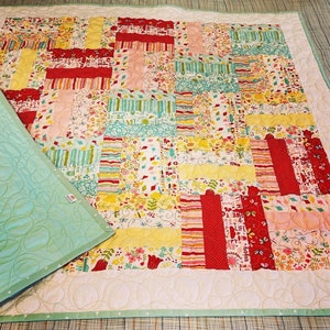 Baby Quilt, This Item has been Donated to the people of Maui, 44x44 inches, all cotton, soft cotton flannel backing, hand sewn binding