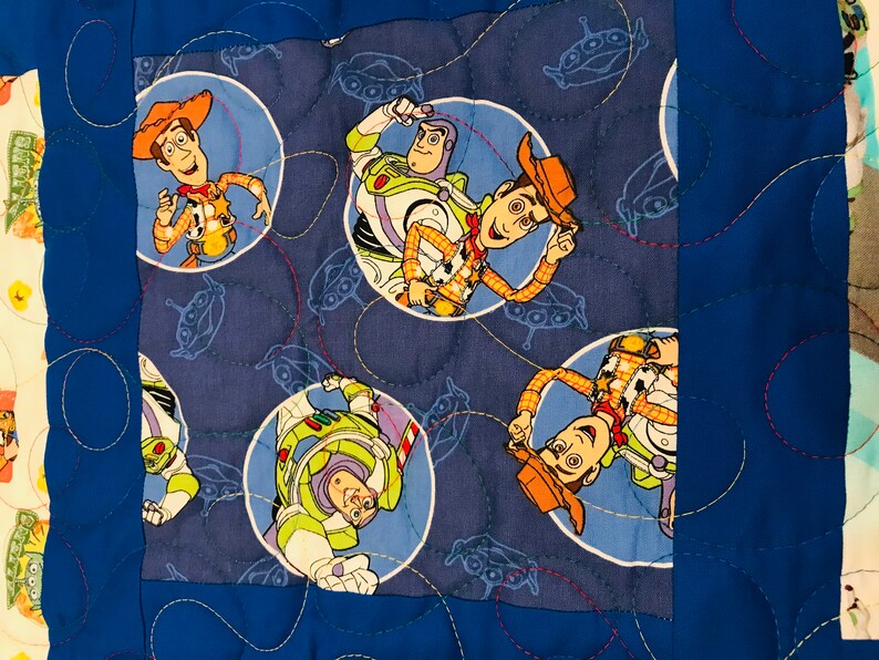 Toy Story Quilt All Cotton Buzz Lightyear Green Cotton Etsy