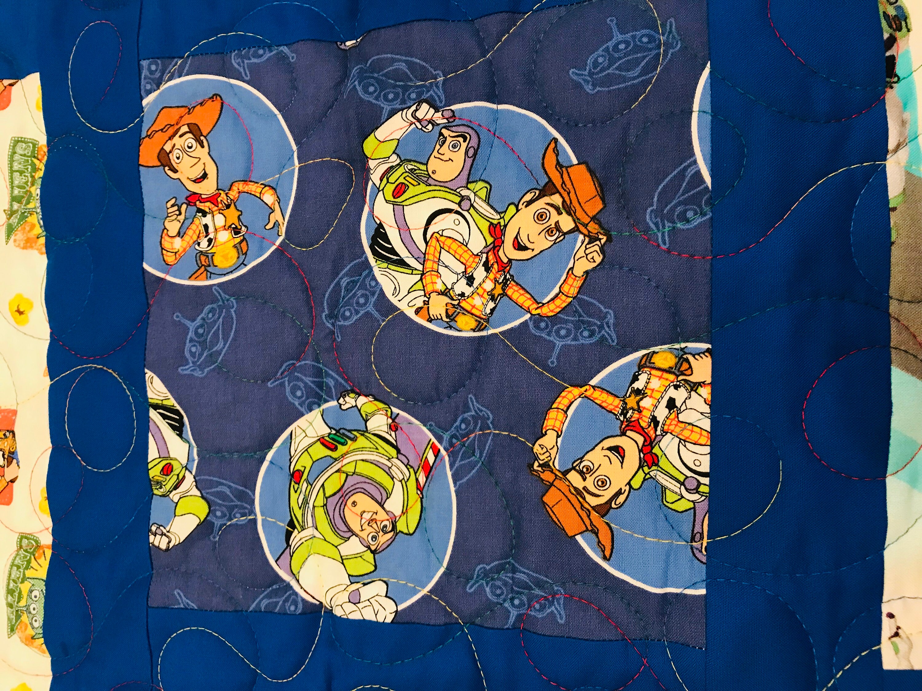 Toy Story Quilt All Cotton Buzz Lightyear Green Cotton Etsy