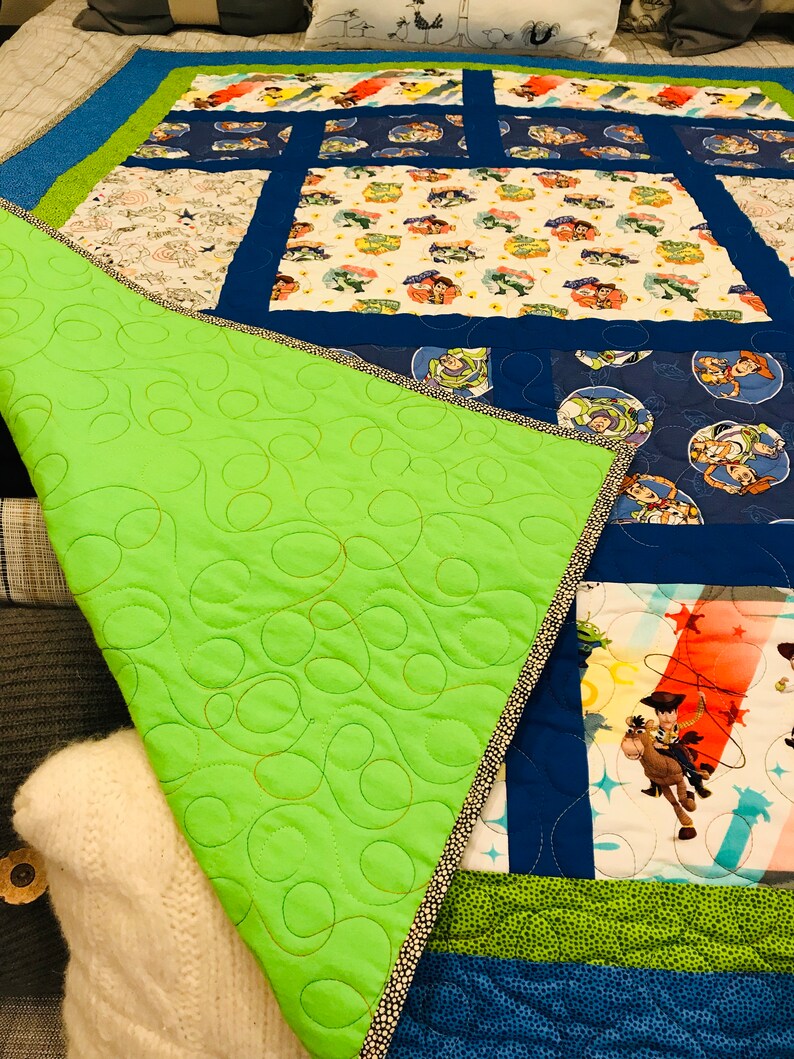 Toy Story Quilt all cotton buzz lightyear green cotton Etsy