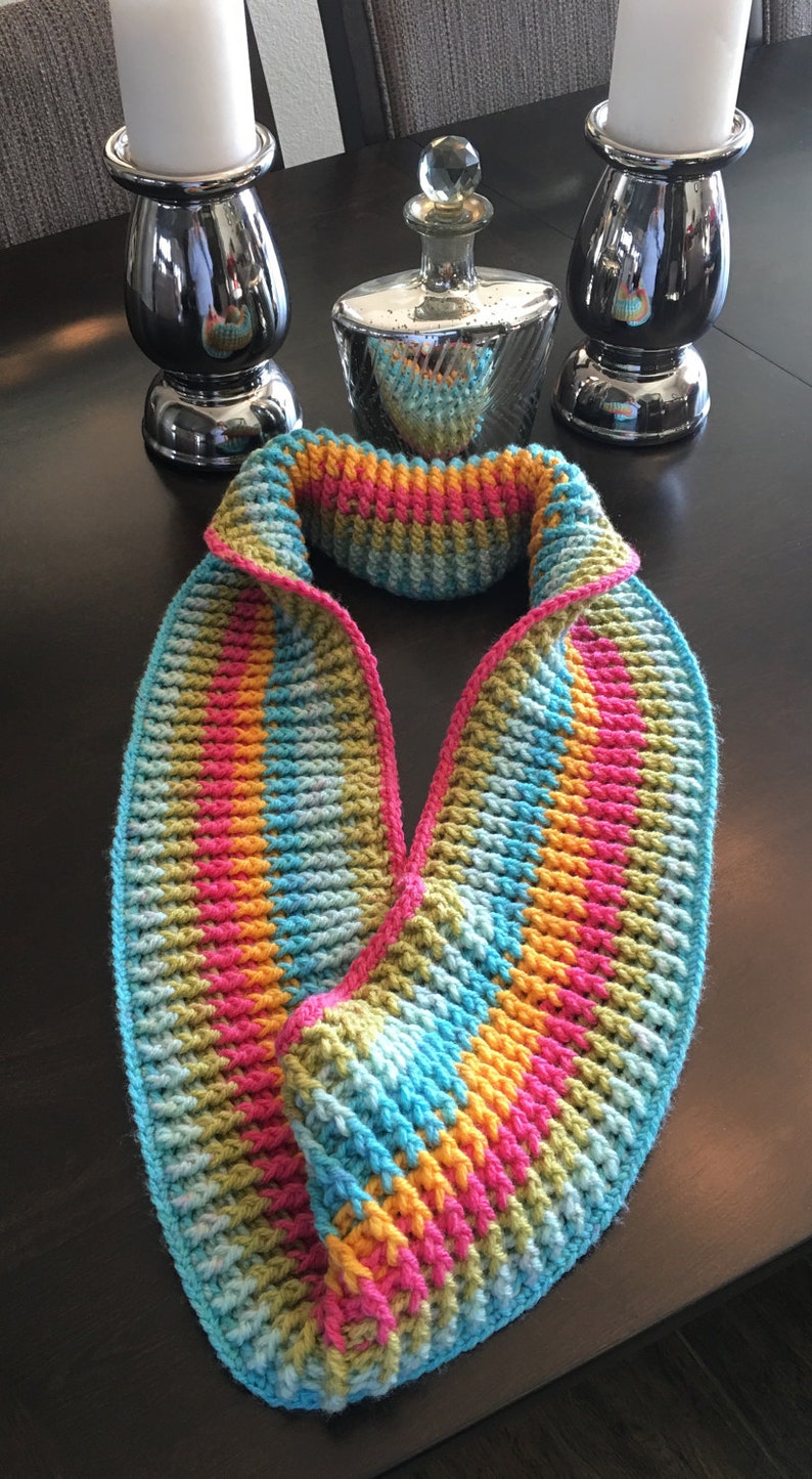 Caron CAKES Yarn Infinity Scarf in Rib Pattern CAKES Color Etsy