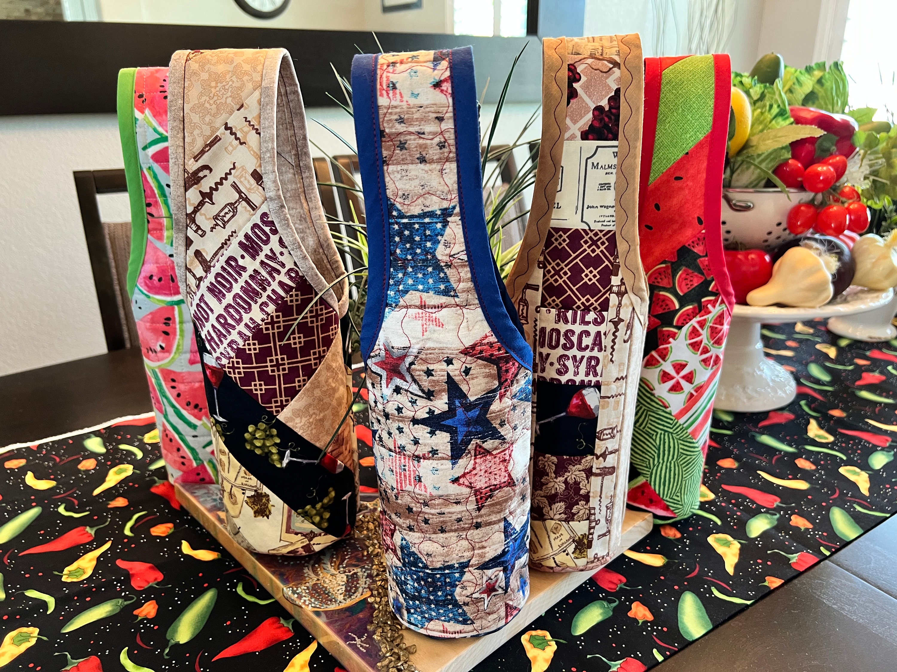 Quilted wine tote pattern hotsell