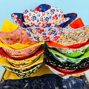 Quilted Microwave Bowl Cozies, all cotton, double layered, sold in a set of 2, machine washable, ready to ship, Free Shipping