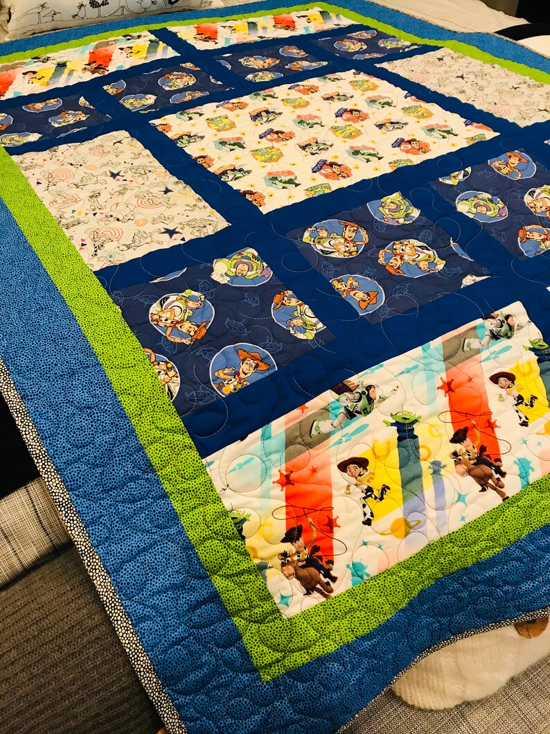Toy Story Quilt all cotton buzz lightyear green cotton Etsy