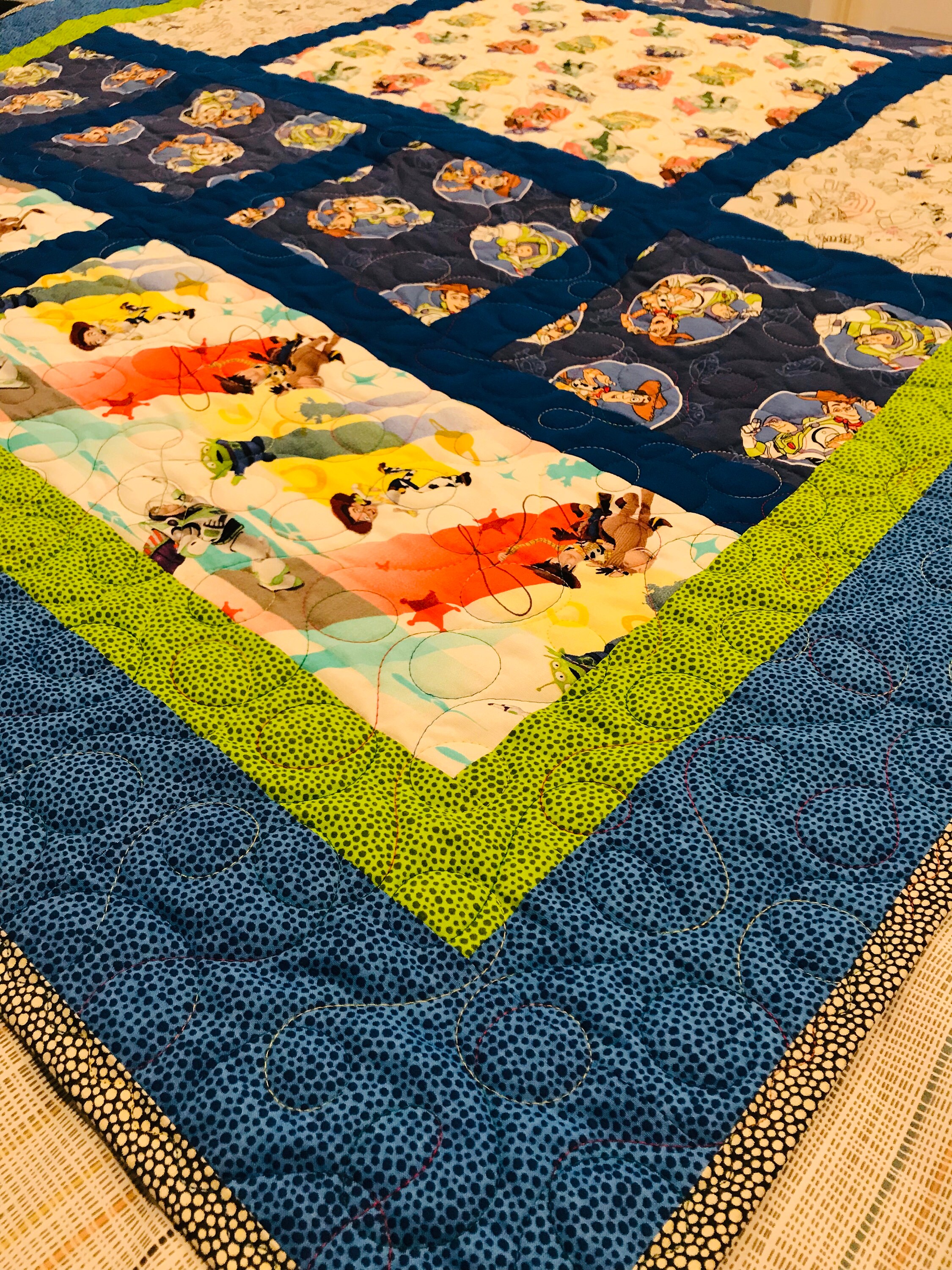 Toy Story Quilt All Cotton Buzz Lightyear Green Cotton Etsy