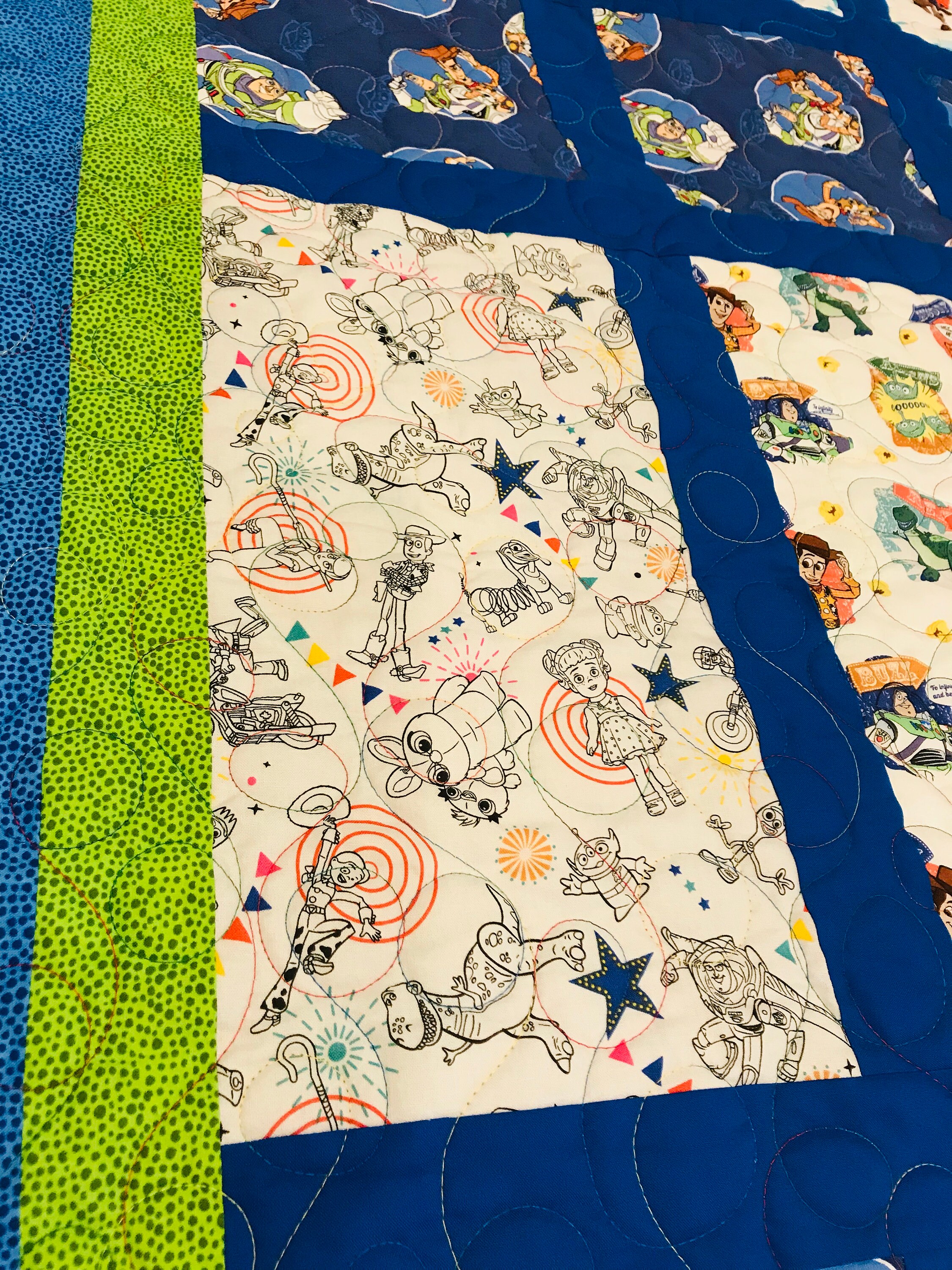 Toy Story Quilt All Cotton Buzz Lightyear Green Cotton Etsy