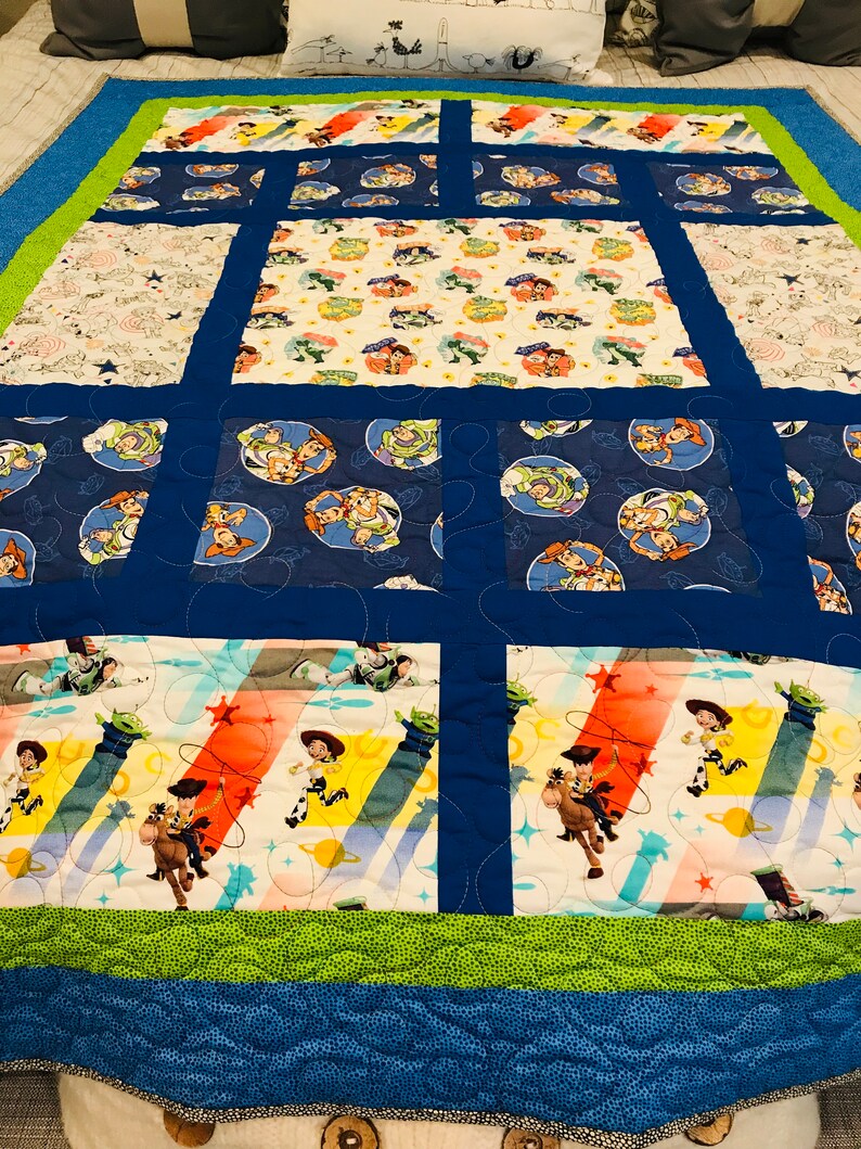 Toy Story Quilt all cotton buzz lightyear green cotton Etsy