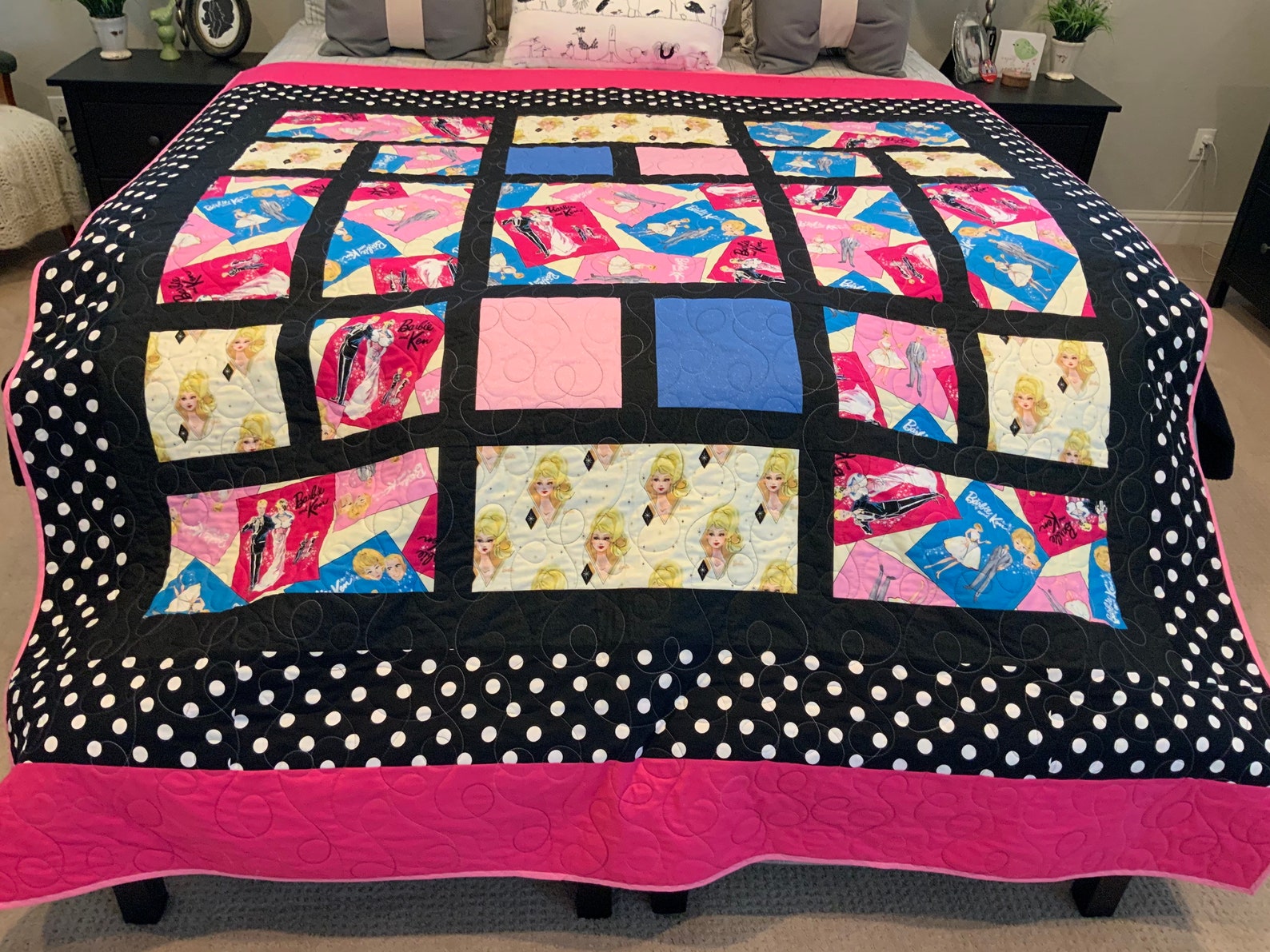Barbie Quilt Mattel Barbie Retro Barbie Elegant Barbie 3 | Etsy