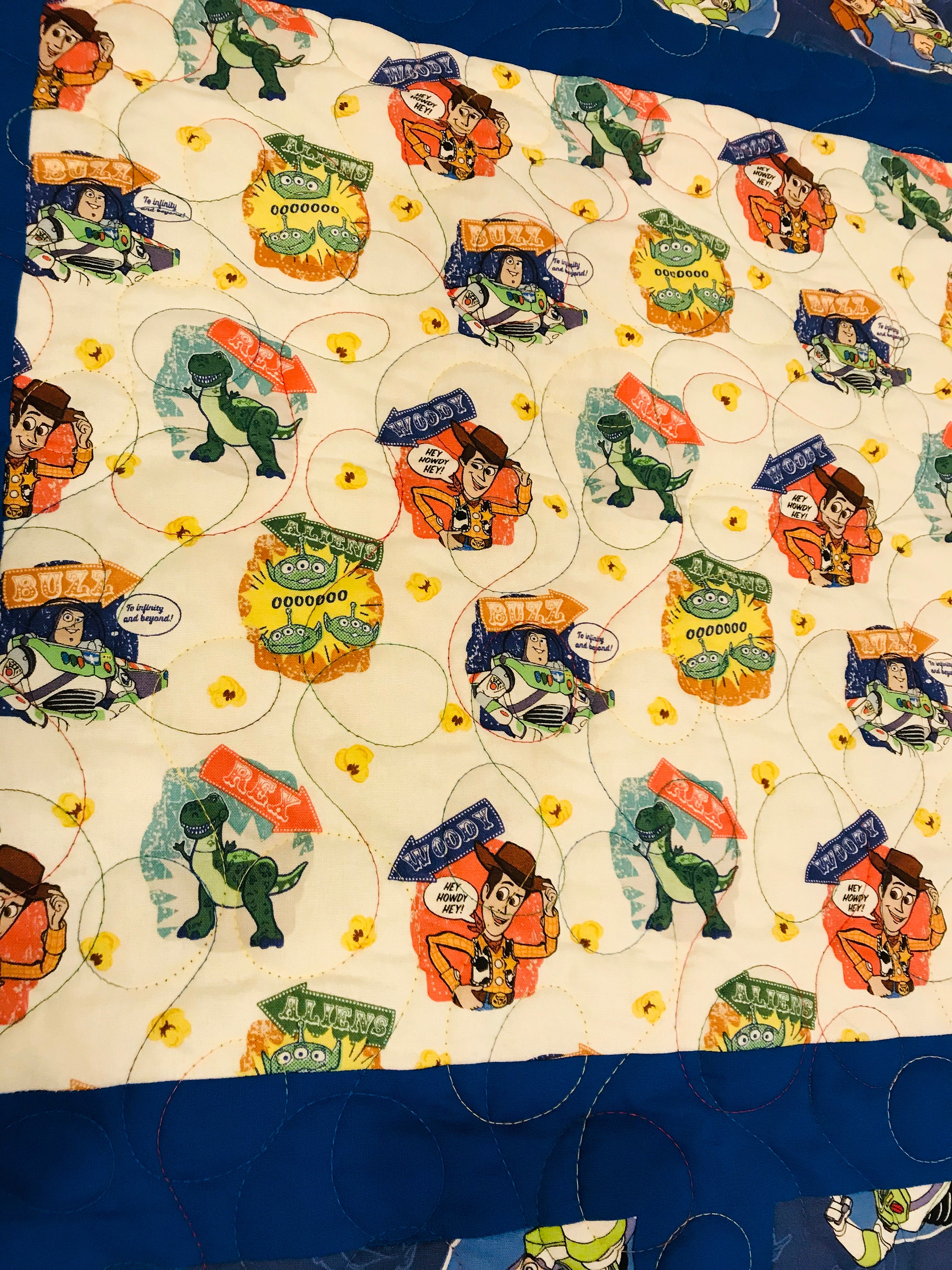 Toy Story Quilt All Cotton Buzz Lightyear Green Cotton Etsy