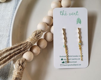 The Ichika Bamboo Earrings in Gold (with Multiple Variations)