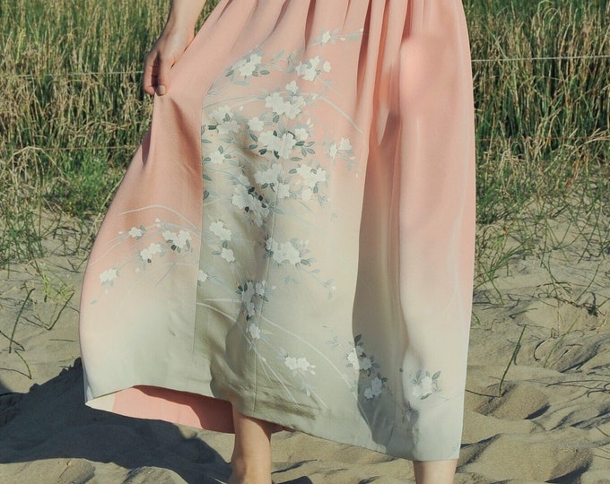 Vintage Japanese Kimono Skirt KAHO