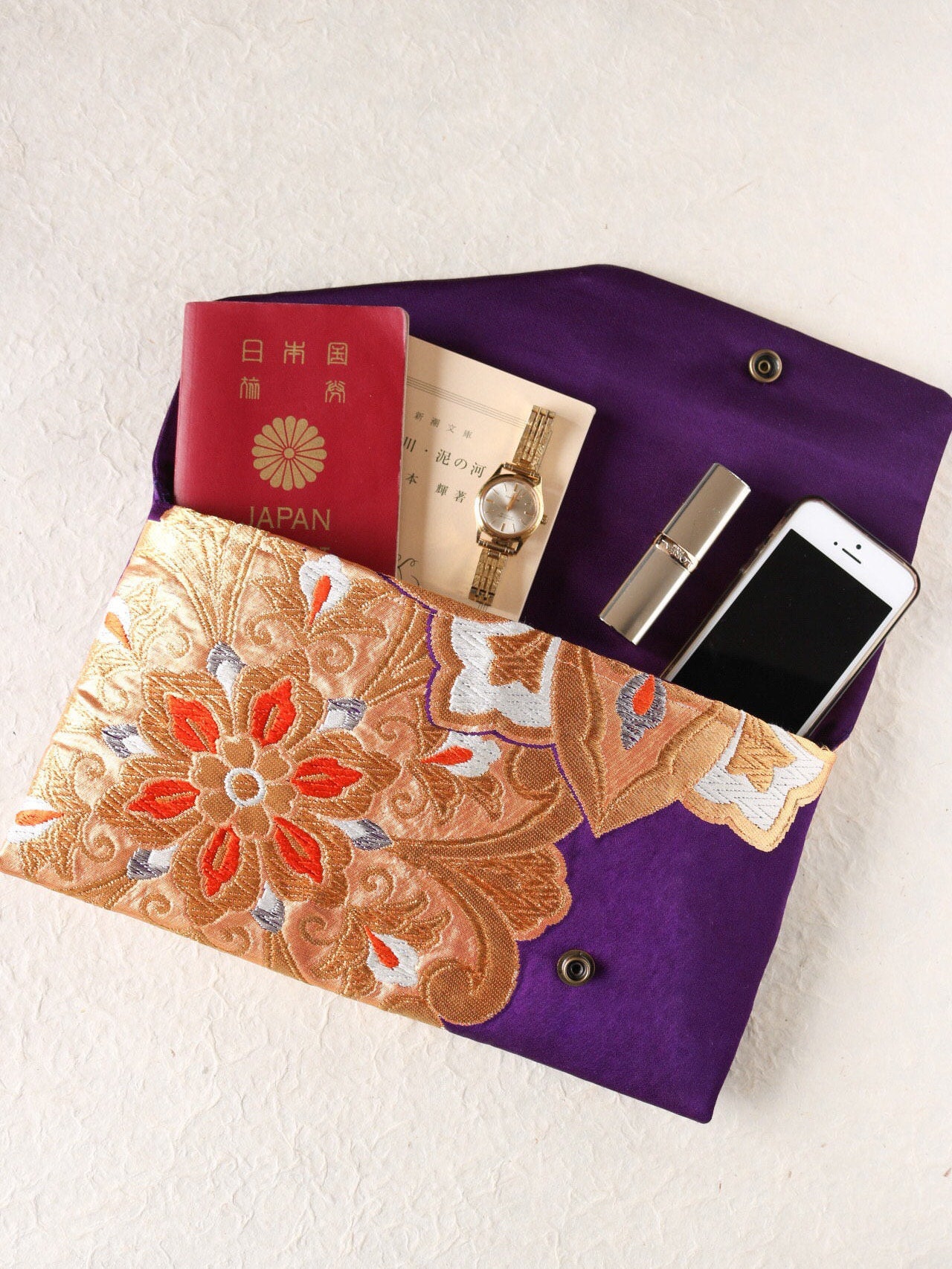 Japanese Kimono Obi Clutch Bag