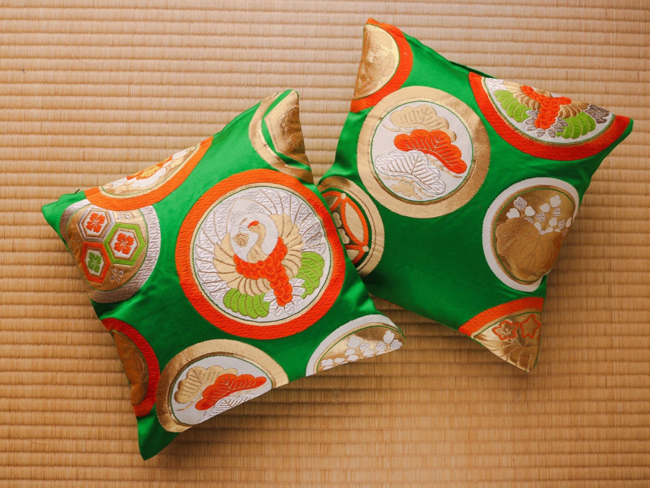 Small Japanese Obi Pillow Case Set