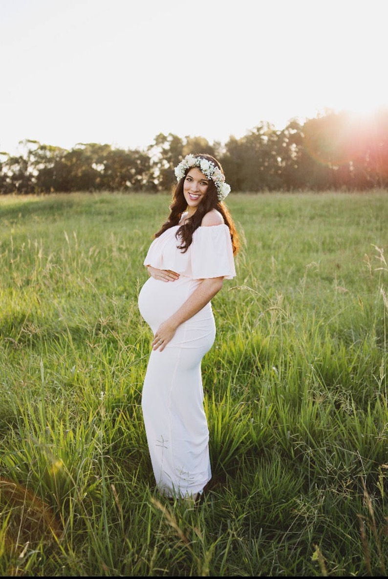 Off the Shoulder Maternity Dress