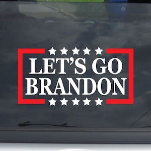 Lets Go Brandon Decal Sticker Biden Funny Cat in the Hat Cartoon