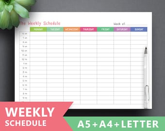 weekly schedule etsy
