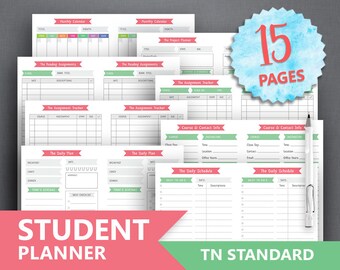 college planner printable student planner letter etsy