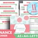 Financial planner printable: 'FINANCE TRACKER' Letter + A4 + A5, debt payment expenses tracker, monthly savings, money planning bill payment