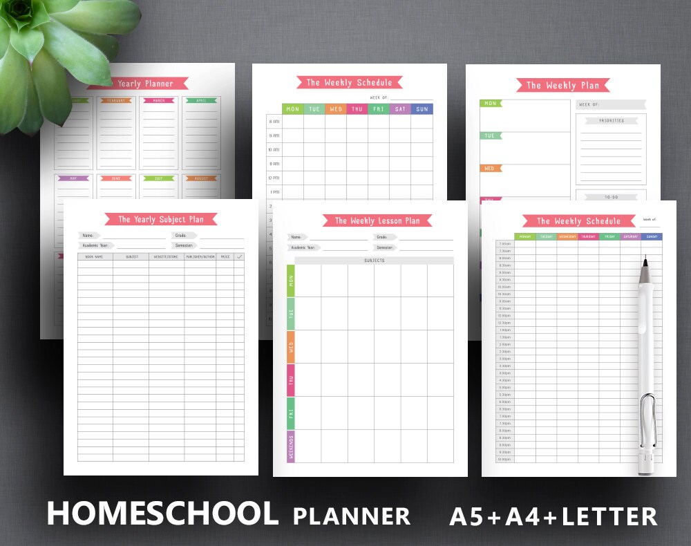 Homeschool Planner Printable teacher Planner Etsy