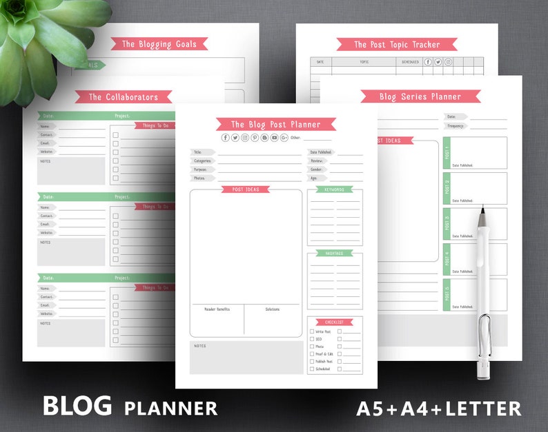 Blog Planner Printable: blogging Planner Blog - Etsy