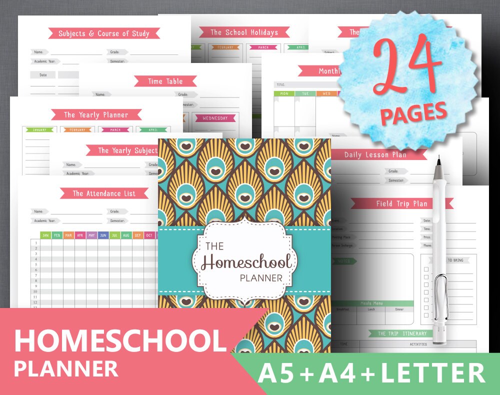 Homeschool Planner Printable TEACHER PLANNER Etsy