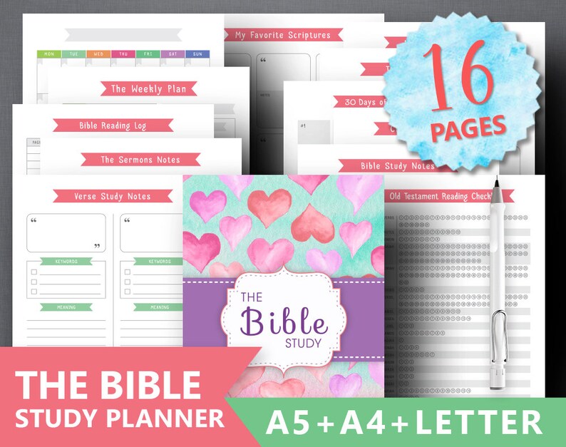 Bible Study Planner Printable Devotion FAITH Etsy