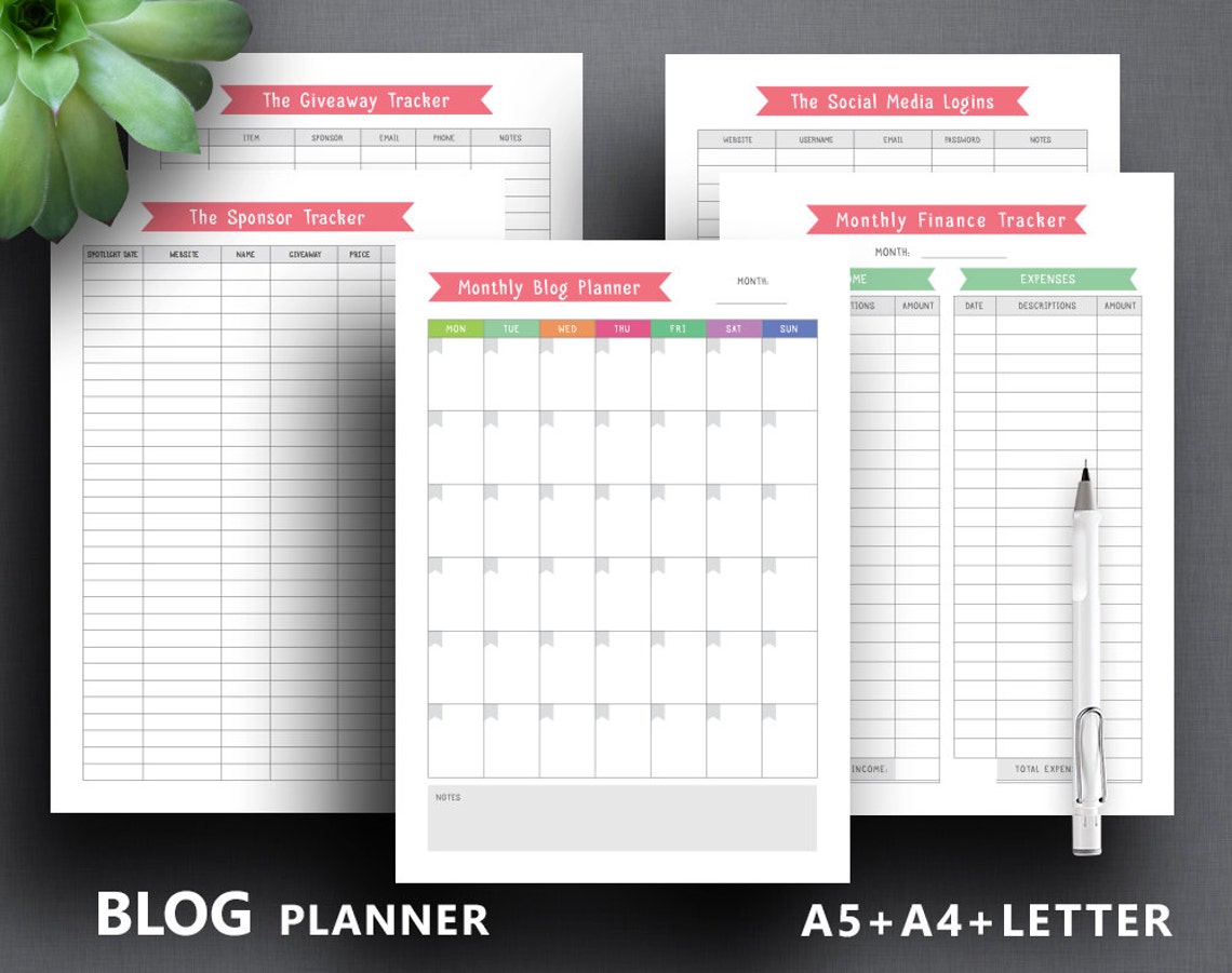 Blog Planner Printable: blogging Planner Blog | Etsy