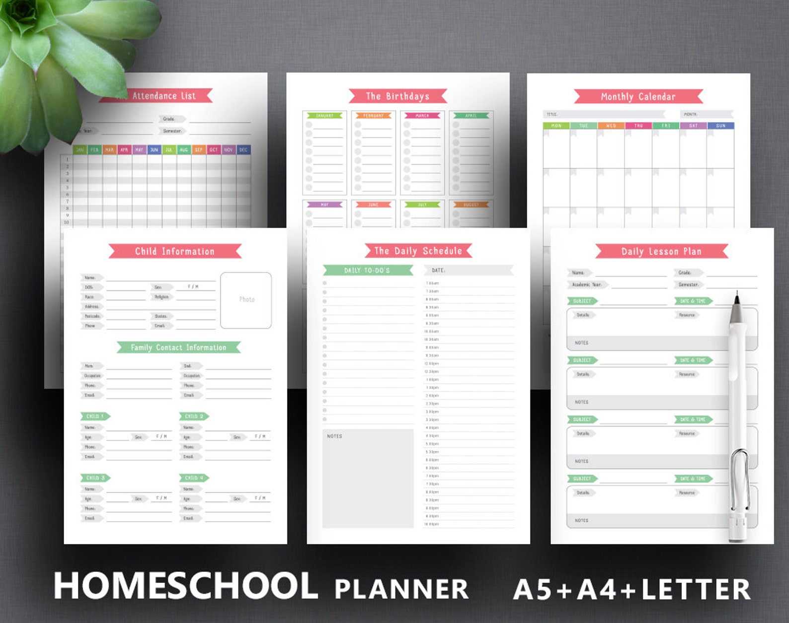Homeschool Planner Printable teacher Planner Etsy