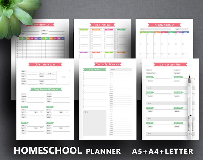 Homeschool Planner Printable teacher Planner Etsy