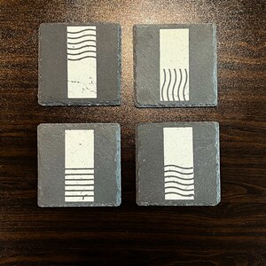The Fifth Element Inspired Elemental Stones Slate Coaster Set