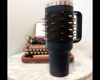 Stanley Cup Leather Spike Wrap Accessory - Removable Mug wrap for 40oz Stanley