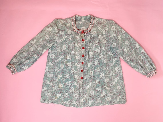 Vintage 1930s Floral Paisley Smock // 30s 40s Cott