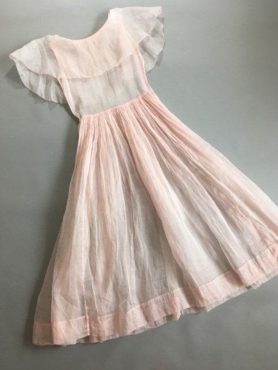 Vintage 1930s pink organza dress