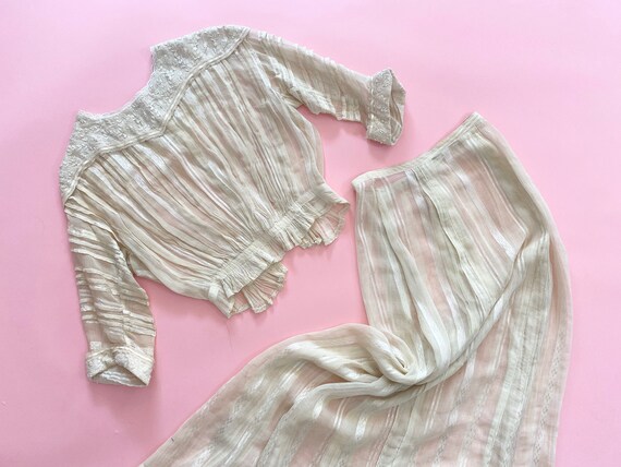 Antique Edwardian blouse and skirt // 10s 1910s te