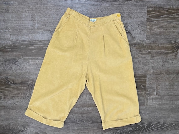 1950s Yellow Corduroy Sportswear Pants // 50s Side