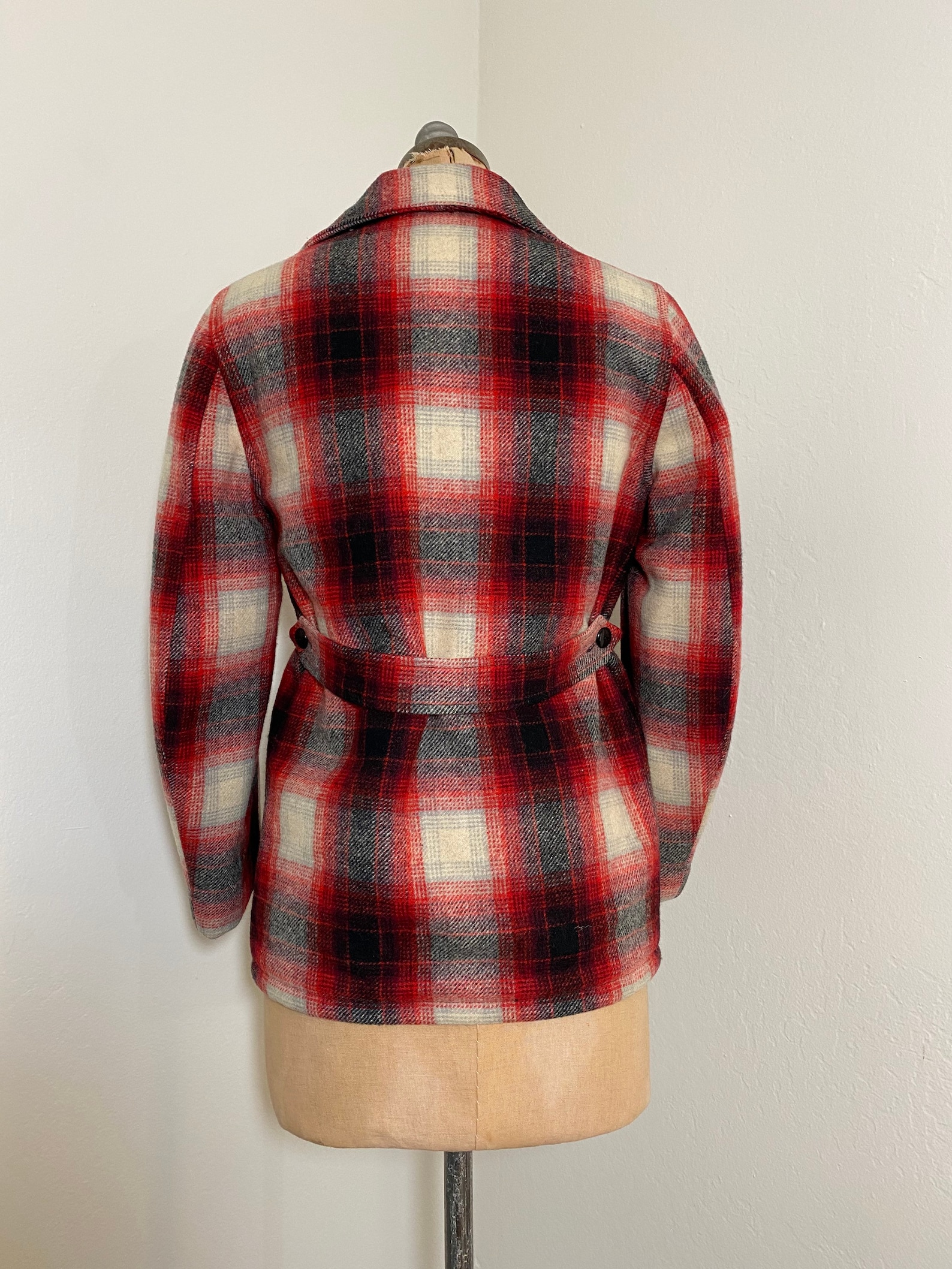 Vintage 1950s Wool Coat // 50s Tartan Plaid Jacket // Zip Up | Etsy