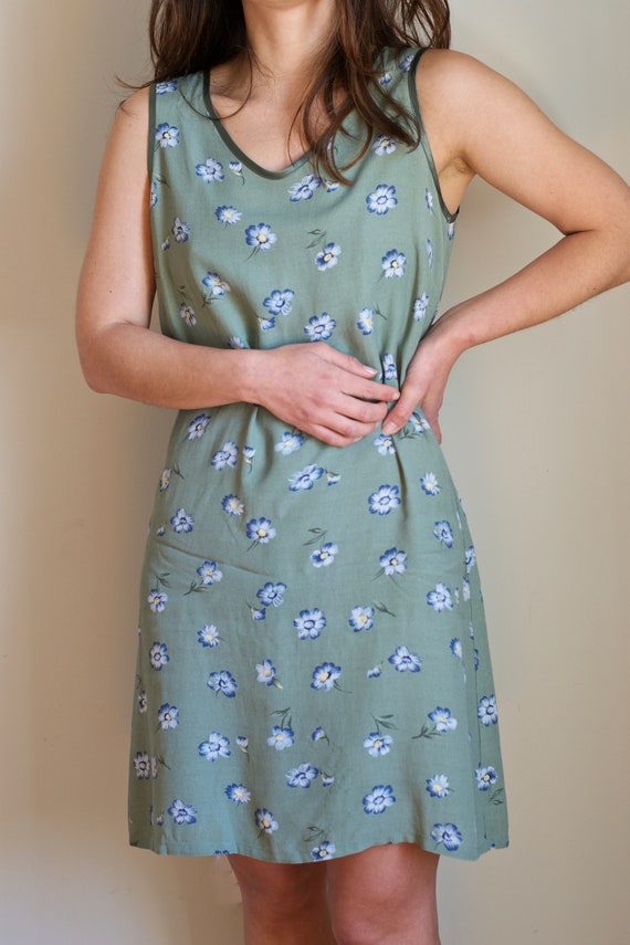 sage green shift dress