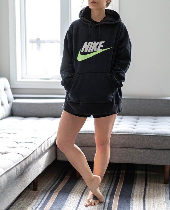 black and neon nike hoodie