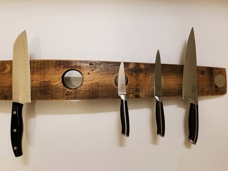 Wine Barrel Stave Magnetic Knife/utensil/spice/tool Holder - Etsy