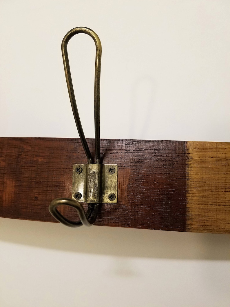 Wine Barrel Coat Rack Wood and Rustic Western Bronze Wire Loop Hooks Etsy