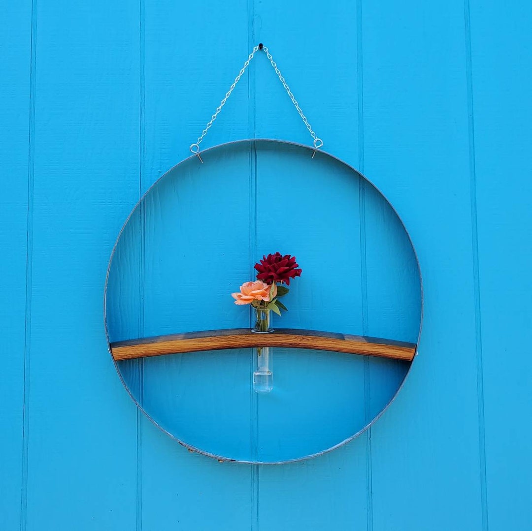 Wine Barrel Hoop and Barrel Stave Shelf With One 1 Centered Etsy