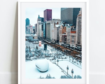 Chicago, Chicago Bean, Cloud Gate, Chicago Photography, City Photography, Chicago Wall Art, Chicago Prints, Millennium Park, Large Art Print