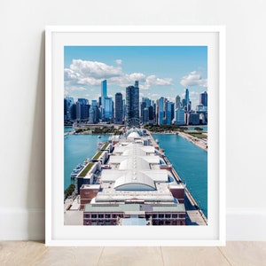 Chicago Navy Pier Photo, Chicago Skyline, Chicago Ferris Wheel Print, Lake Michigan, Chicago Photography, Chicago Wall Art, Chicago Prints
