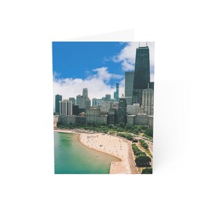 Chicago Skyline Folded Greeting Cards (1, 10, 30, and 50pcs), Chicago Photo Note Card, Chicago Postcards, Chicago Postcard Set, Postcards