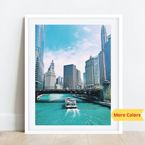 Chicago Riverwalk Photo, Chicago River Artwork, Chicago Pictures, Chicago Skyline, Chicago Photography, Chicago Wall Art, Chicago Prints