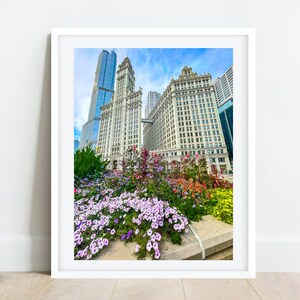 Chicago Wrigley Building, Chicago Photography, Michigan Avenue Chicago, Chicago Architecture, Chicago Prints, Large Art Print, Chicago Art