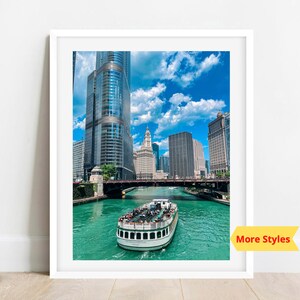 Chicago Riverwalk Photo, Chicago Architecture Prints, Chicago Skyline, Chicago Photography, Chicago Wall Art, Chicago Prints, Wendella Boat