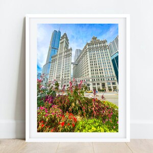 Chicago Wrigley Building, Chicago Photography, Michigan Avenue Chicago, Chicago Architecture, Chicago Prints, Large Art Print, Chicago Art
