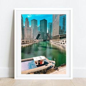 Chicago, Wendella Boat, Rising Bridge, Chicago Fotografie, Stadtfotografie, Chicago Wall Art, Chicago Prints, Chicago Riverwalk, Urban Art