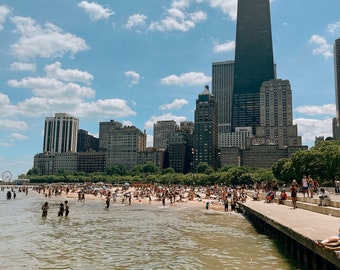 Chicago Photography, Chicago Skyline Prints, Lake Michigan Prints, John Hancock Photo, Chicago Wall Art, Oak Street Beach Photo,Chicago Gift